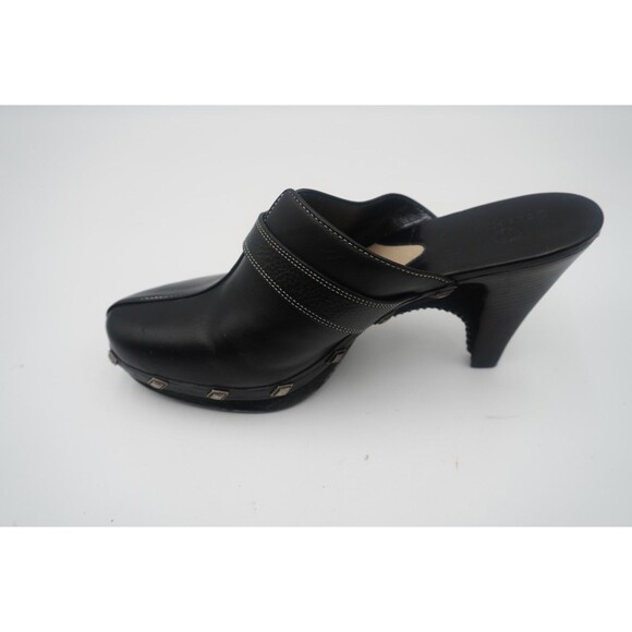 COLE HAAN Black Platform Silver Embellished Mule Slip-On Clog Size 9.5 - Picture 5 of 13